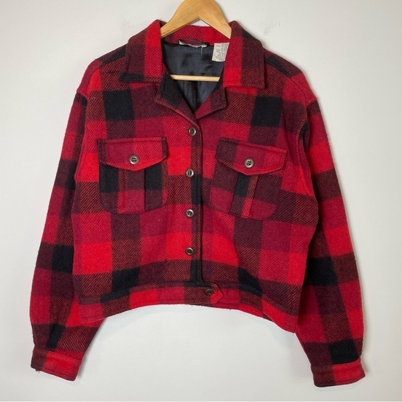 Vintage 90s Plaid Wool Blend Jacket Erika Classics - Picture 5 of 9